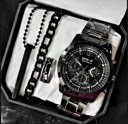 Men's Fashion Watch Gift Set – 4-in-1 Business Style Accessories