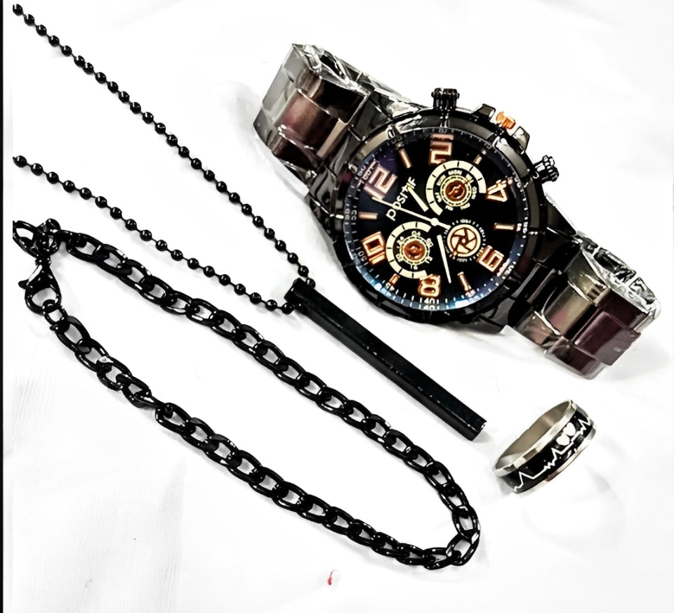 Men's Fashion Watch Gift Set – 4-in-1 Business Style Accessories
